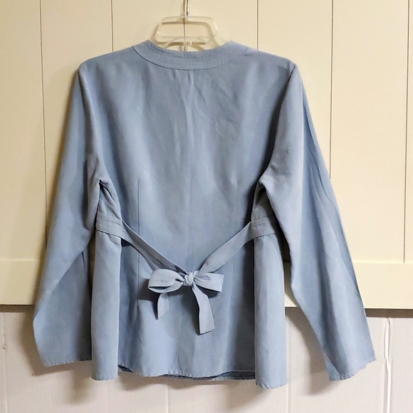 Med Baby And Me Faux Suede Tie Back V - Neck Top - Picture 2 of 3
